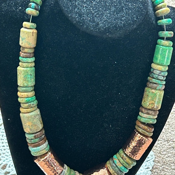 Jay King Green Turquoise and Copper Beaded Necklace - Picture 3 of 4